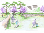 ・調整池も普段は芝生広場に。
