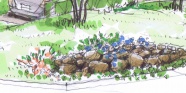 花や下草は単色で十分です。