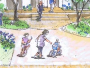 一輪車と三輪車を練習中。